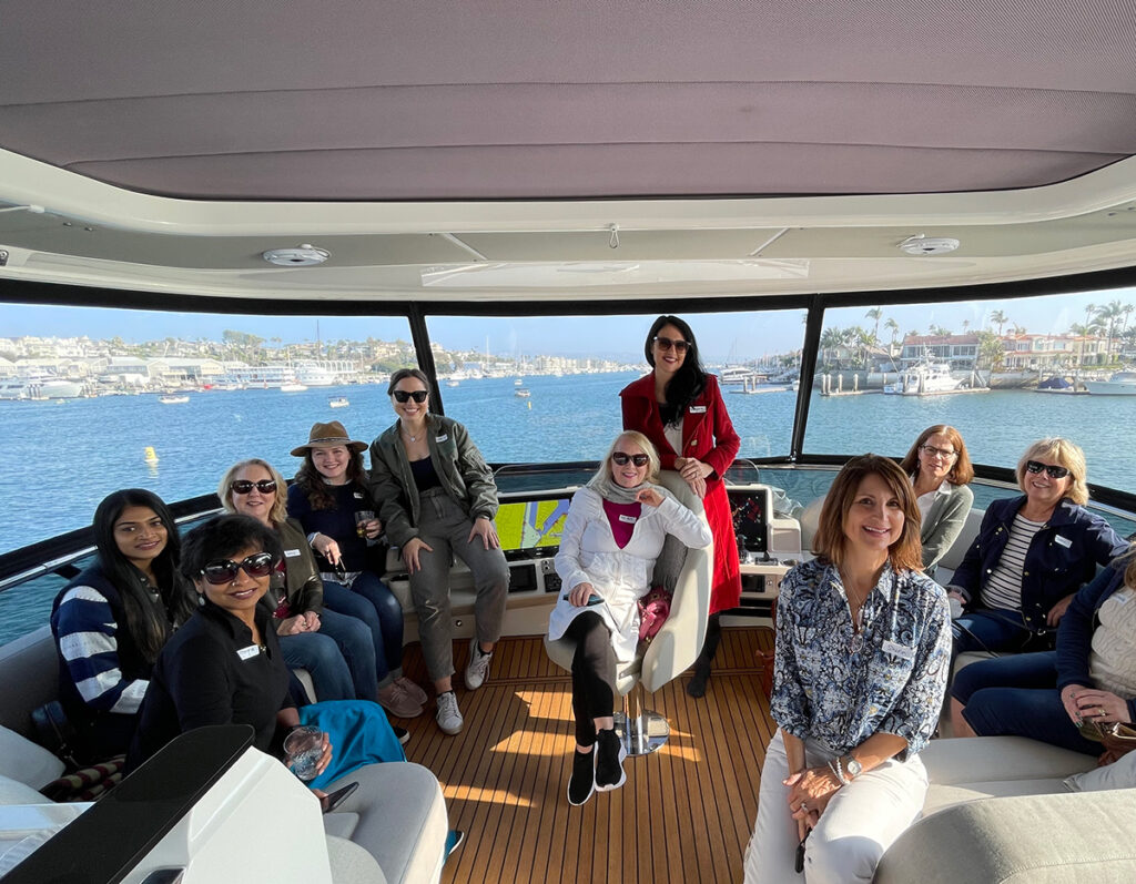 Aboard La Mia Isola in Balboa Bay with Empower Women Media Executive Director Shirin Taber and an amazing group of dedicated women.